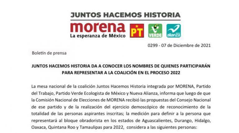 morena candidatos 2022